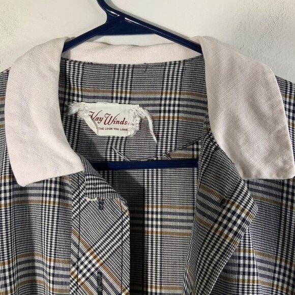 Womens Vintage 60s 70s Kay Windsor Plaid Drop Waist Pleat Front Dress school gir - Picture 5 of 7